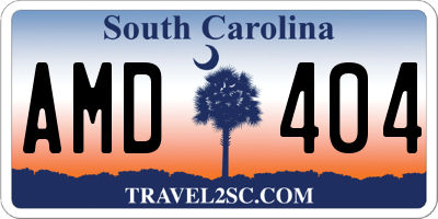 SC license plate AMD404