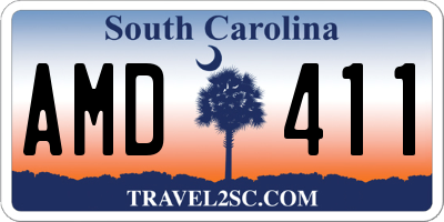 SC license plate AMD411