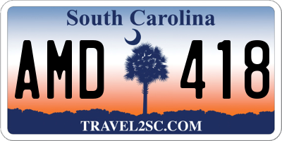 SC license plate AMD418