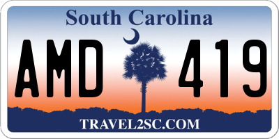 SC license plate AMD419