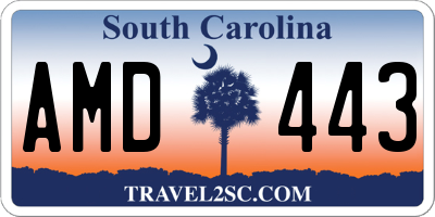 SC license plate AMD443