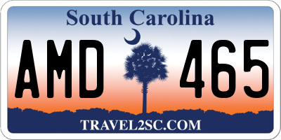 SC license plate AMD465