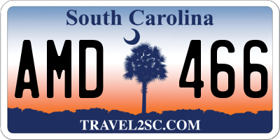 SC license plate AMD466