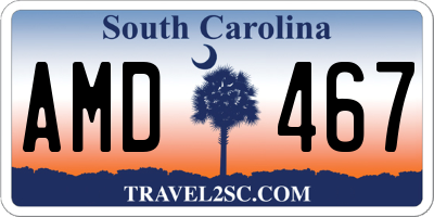 SC license plate AMD467