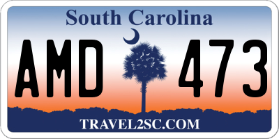 SC license plate AMD473