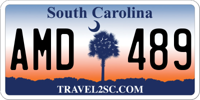 SC license plate AMD489