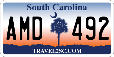 SC license plate AMD492