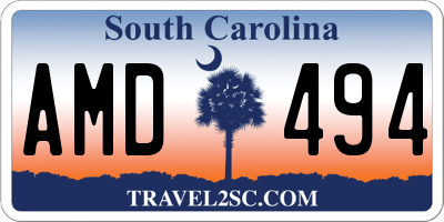 SC license plate AMD494
