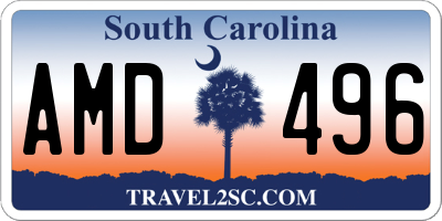 SC license plate AMD496