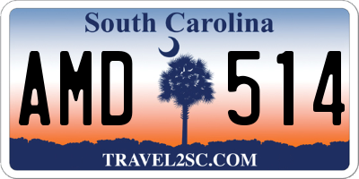 SC license plate AMD514