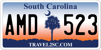 SC license plate AMD523