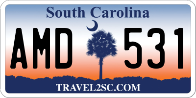 SC license plate AMD531