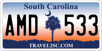SC license plate AMD533