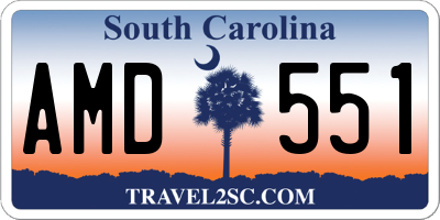 SC license plate AMD551
