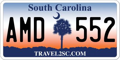 SC license plate AMD552
