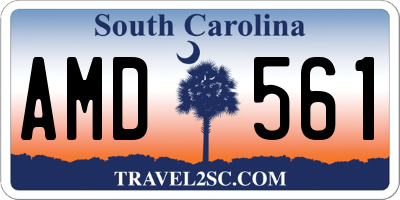 SC license plate AMD561