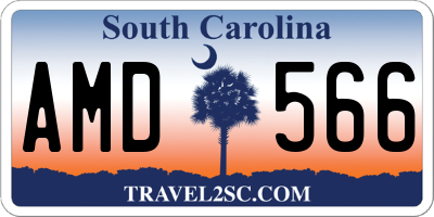 SC license plate AMD566