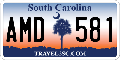 SC license plate AMD581