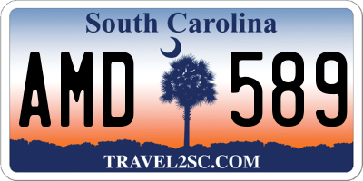 SC license plate AMD589