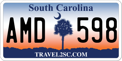 SC license plate AMD598