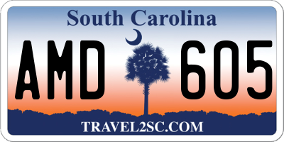 SC license plate AMD605
