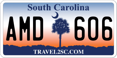 SC license plate AMD606