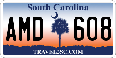 SC license plate AMD608