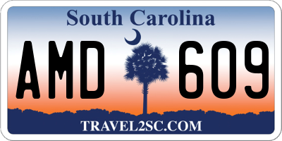 SC license plate AMD609