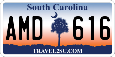 SC license plate AMD616