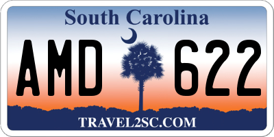 SC license plate AMD622