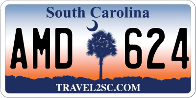 SC license plate AMD624
