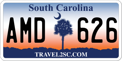 SC license plate AMD626