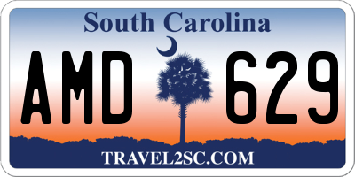 SC license plate AMD629