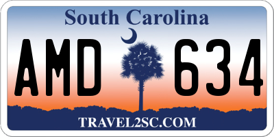 SC license plate AMD634