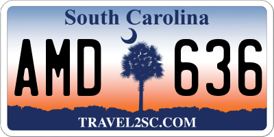 SC license plate AMD636