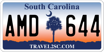 SC license plate AMD644