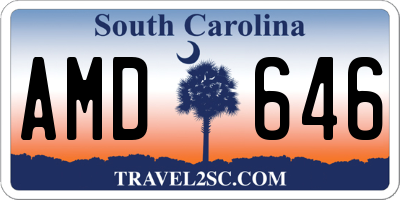 SC license plate AMD646