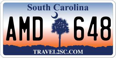 SC license plate AMD648