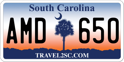 SC license plate AMD650