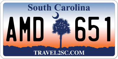 SC license plate AMD651