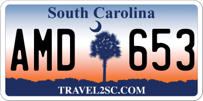 SC license plate AMD653