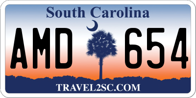 SC license plate AMD654