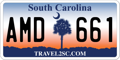 SC license plate AMD661
