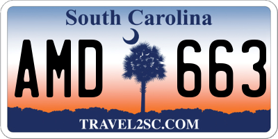 SC license plate AMD663