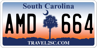 SC license plate AMD664
