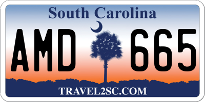 SC license plate AMD665