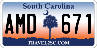 SC license plate AMD671