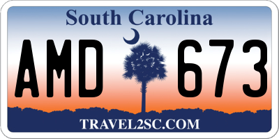 SC license plate AMD673