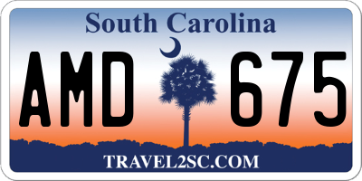 SC license plate AMD675