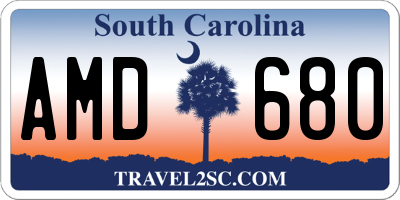 SC license plate AMD680
